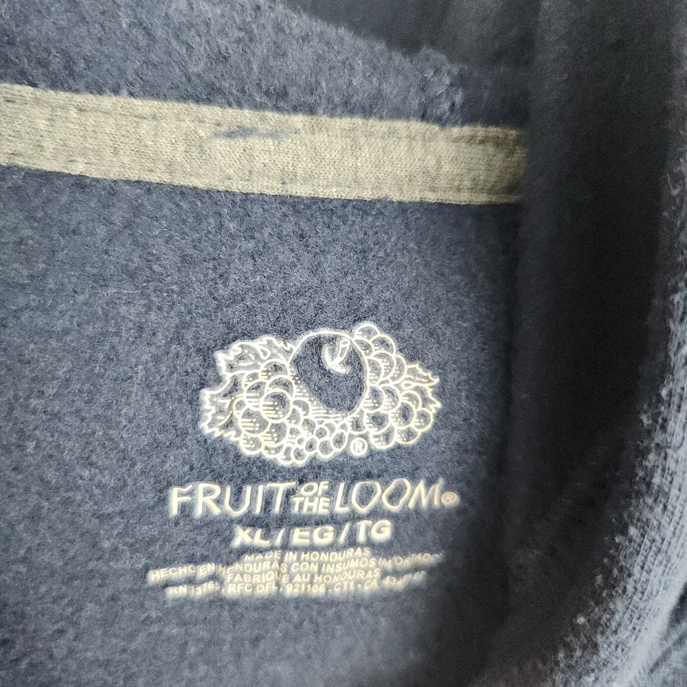 Fruit of the Loom Hoodie Mens XL Blue Plain Pullover Sweatshirt Basics Comfort - Picture 3 of 9